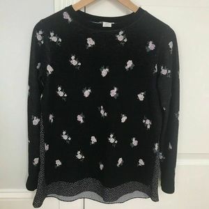 Club Monaco Floral Polka Dot Layered Sweater